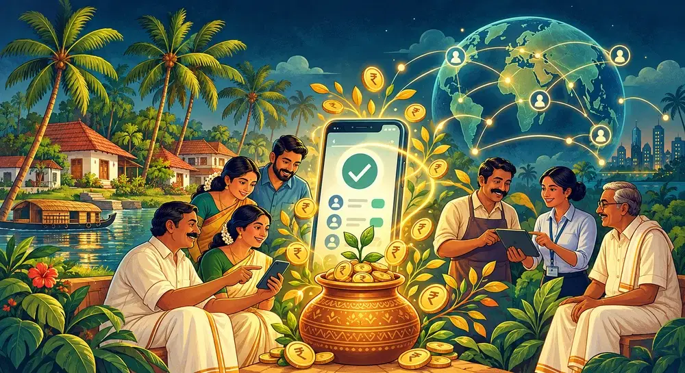 കേരളത്തിലെ ചിട്ടി സമ്പാദ്യത്തെ ഡിജിറ്റൽ മാർക്കറ്റ്പ്ലേസുമായി ബന്ധിപ്പിക്കുന്ന സമൂഹവും മൊബൈൽ ഫോണും